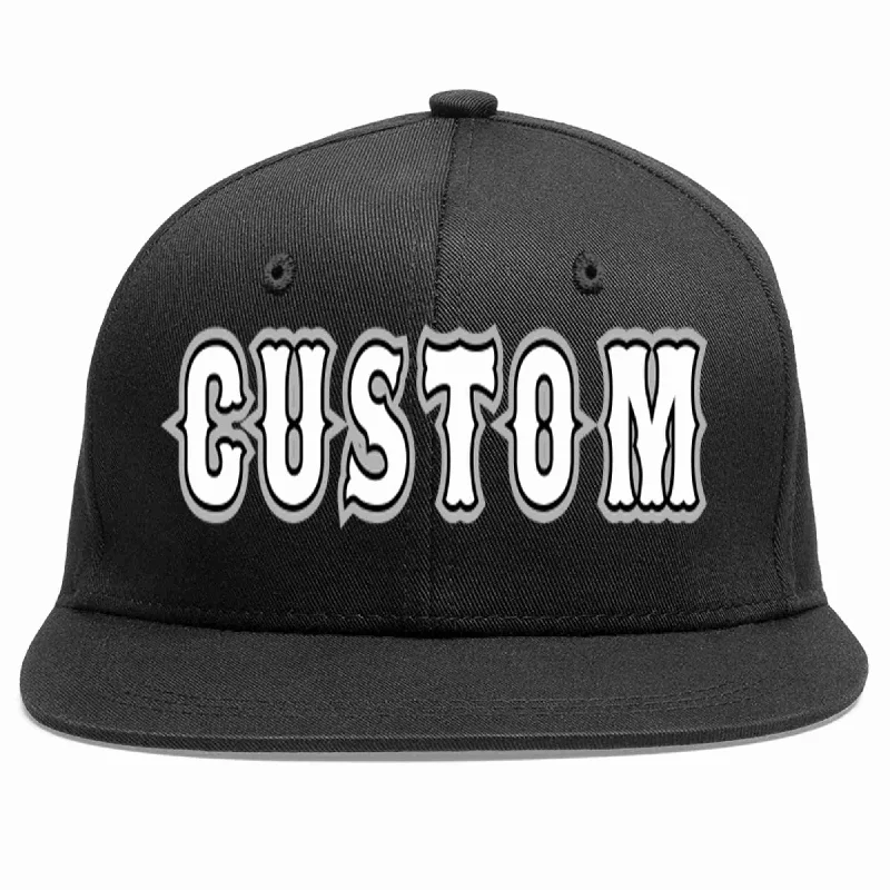 Waterproof Baseball Cap-Custom Black White-Black Casual Sport Baseball Cap