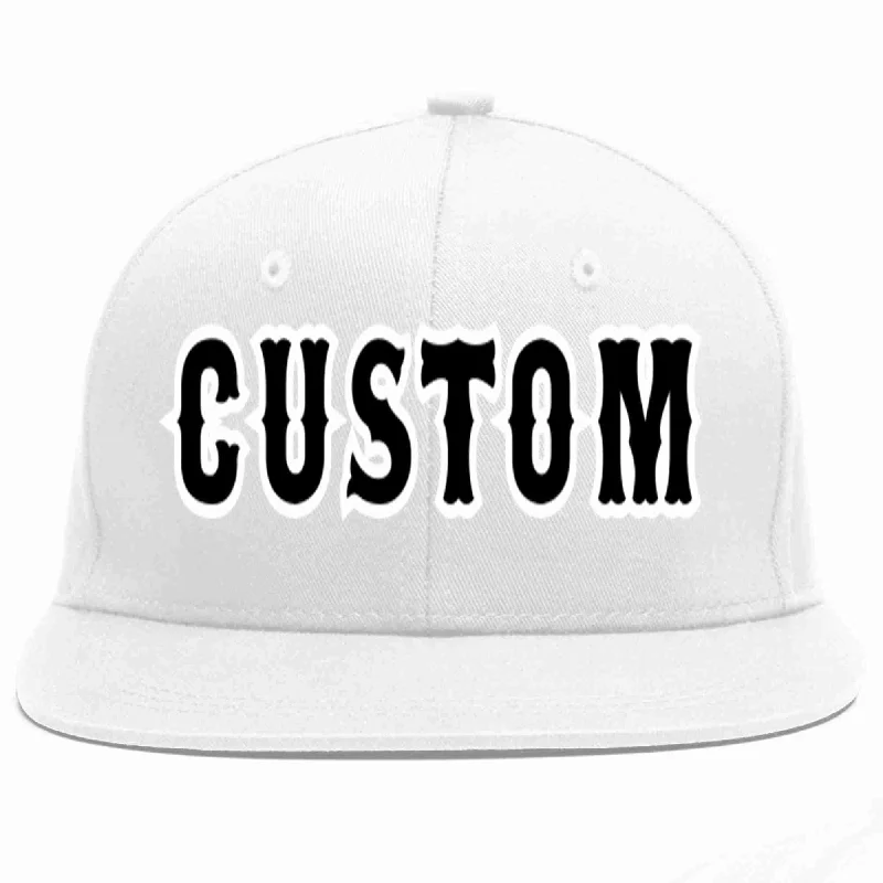 Reflective Baseball Cap-Custom White Black-White Casual Sport Baseball Cap