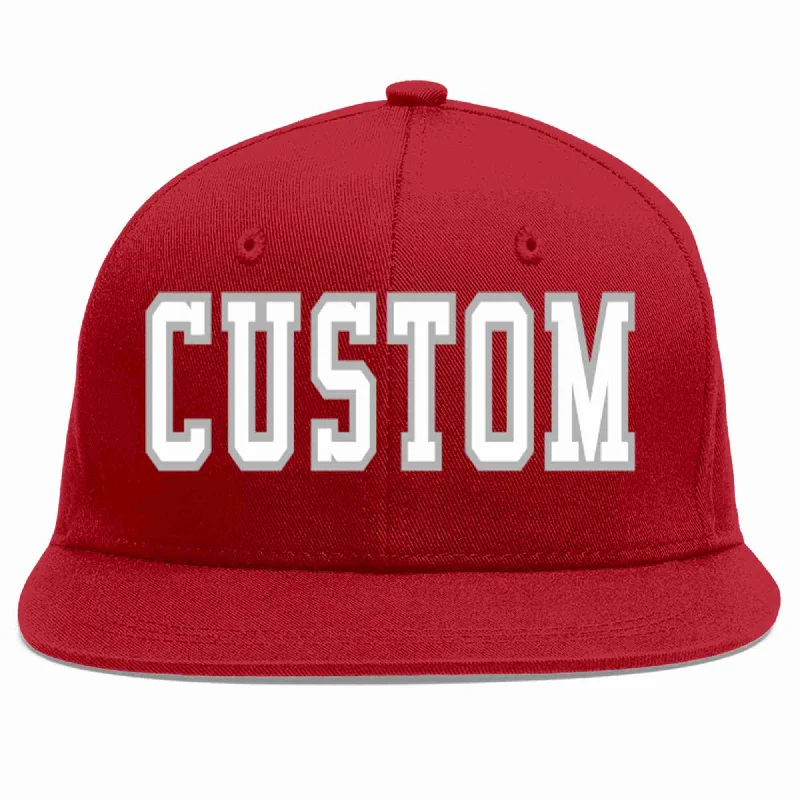 Motorsport Baseball Cap-Custom Red White-Gray Casual Sport Baseball Cap