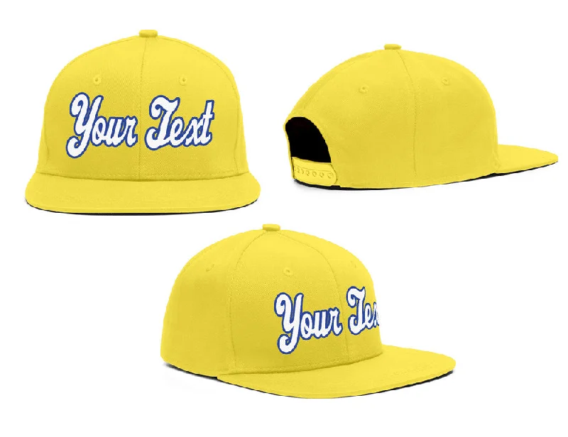 Baseball Team Cap-Custom Yellow Royal-White Casual Sport Baseball Cap