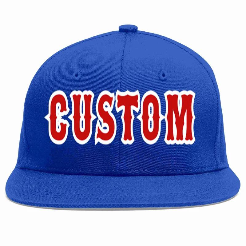 Soccer Team Baseball Cap-Custom Royal Red-White Casual Sport Baseball Cap