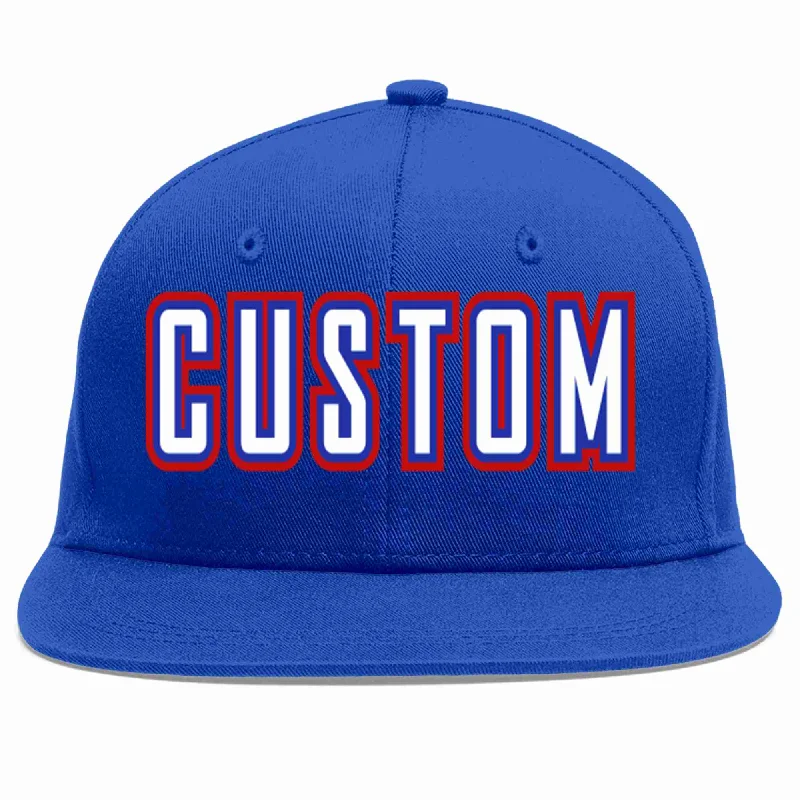 Sun Protection Baseball Cap-Custom Royal White-Royal Casual Sport Baseball Cap