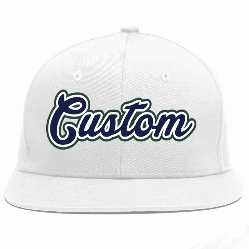 Sun Protection Baseball Cap-Custom White Navy-White Casual Sport Baseball Cap