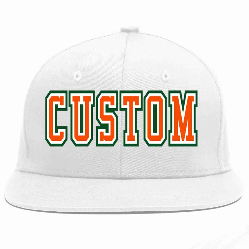 Two Tone Baseball Cap-Custom White Orange-White Casual Sport Baseball Cap