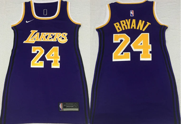 Club Basketball Jersey-Lakers 24 Kobe Bryant Purple Women Swingman Basketball Jersey