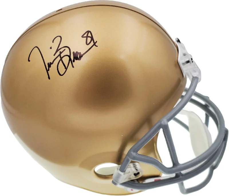 Printed Football Helmet-Tim Brown Autographed Notre Dame Fighting Irish Full Size Replica Helmet Beckett BAS Stock #189389