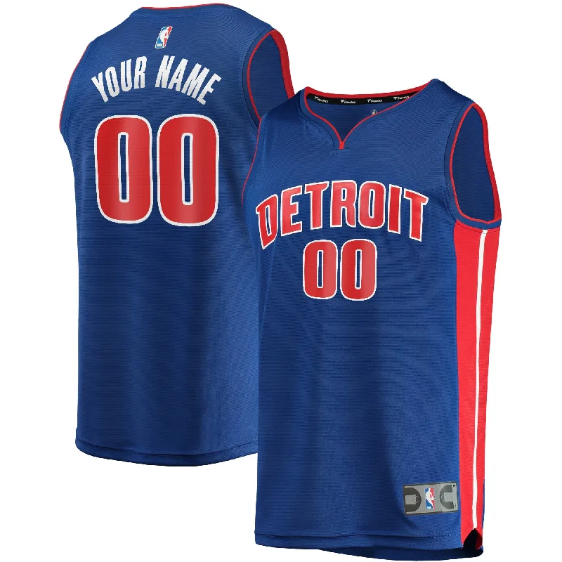 UV Protection Basketball Jersey-Detroit Pistons Branded Youth Fast Break Custom Basketball Jersey Blue - Icon Edition