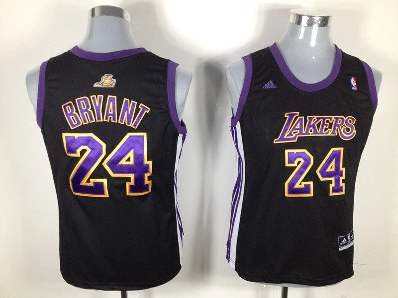 Hall of Fame Basketball Jersey-Lakers 24 Bryant Black Purple number Women Basketball Jersey