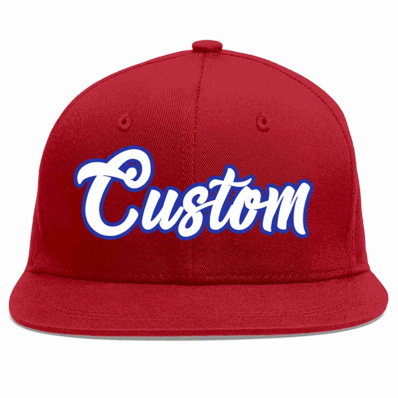 Sun Protection Baseball Cap-Custom Red White-Royal Casual Sport Baseball Cap