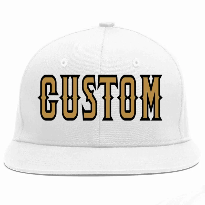 Tactical Baseball Cap-Custom White Old Gold-Black Casual Sport Baseball Cap