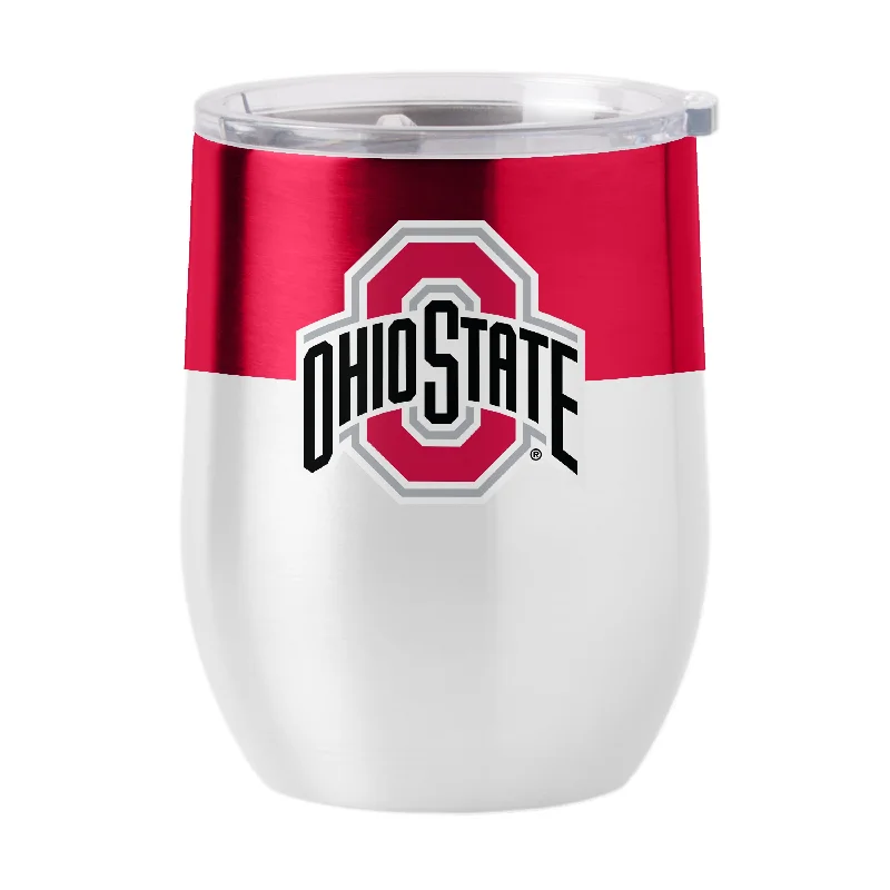 Office Team Mug-Ohio State 16oz Colorblock Stainless Curved Beverage