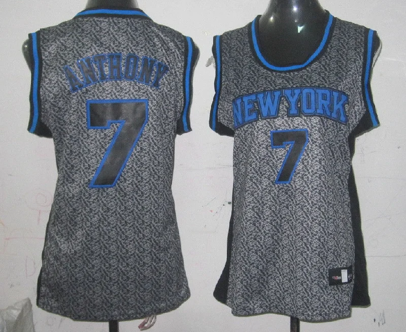 FIBA Basketball Jersey-Knicks 7 Anthony Grey Static Women Basketball Jersey