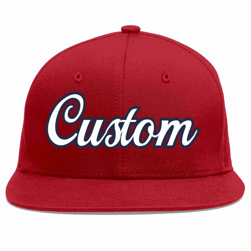 Hip Hop Baseball Cap-Custom Red White-Navy Casual Sport Baseball Cap