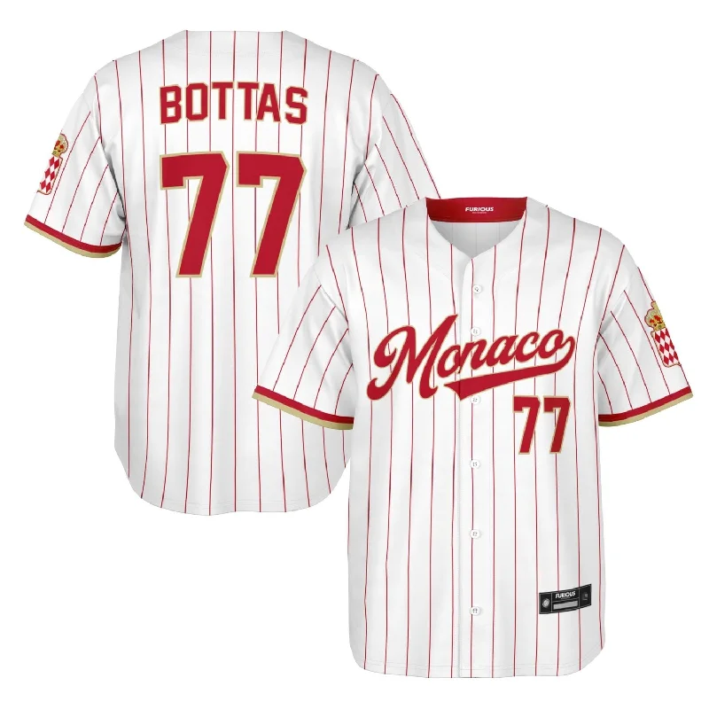 Stylish Baseball Jersey-Bottas - Monaco Jersey