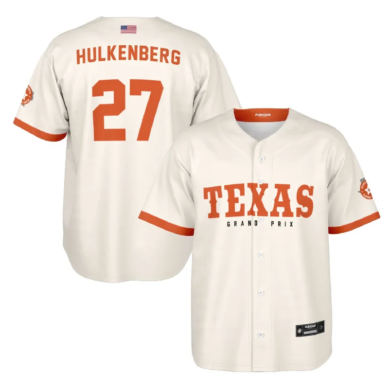 Numbered Baseball Jersey-Hulkenberg - Off-White Texas GP Jersey