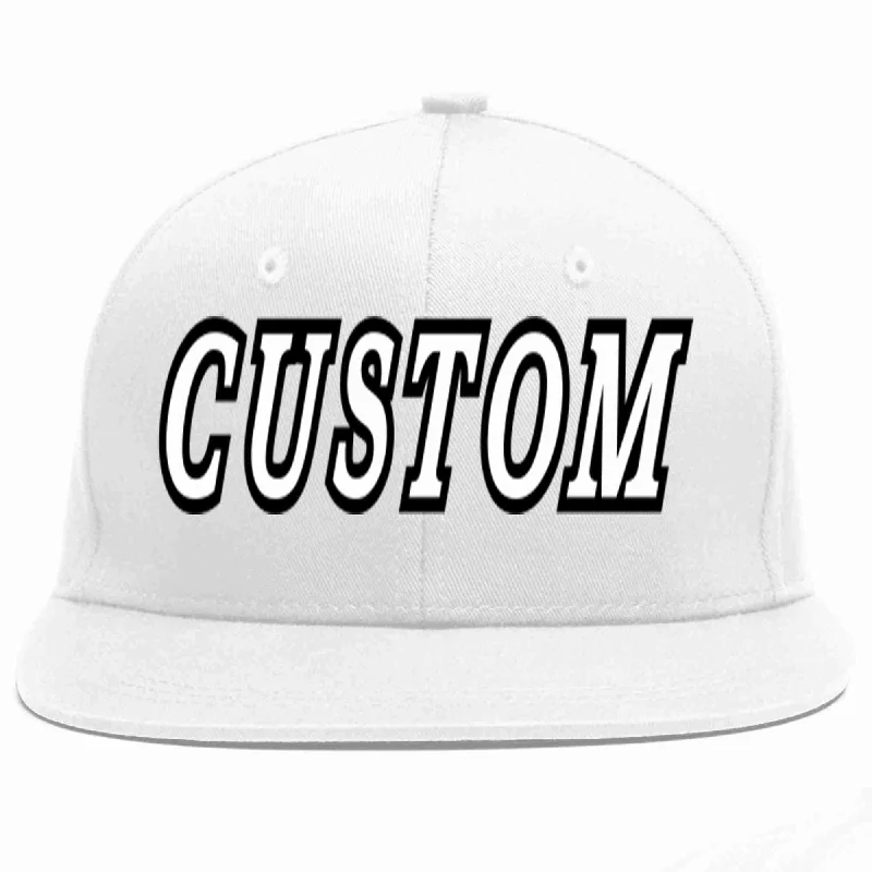 Distressed Baseball Cap-Custom White White-Black Casual Sport Baseball Cap