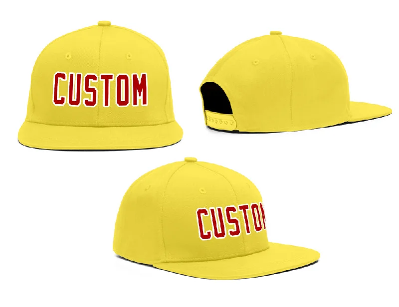 Baseball Cap with Ear Flaps-Custom Yellow Red-White Outdoor Sport Baseball Cap