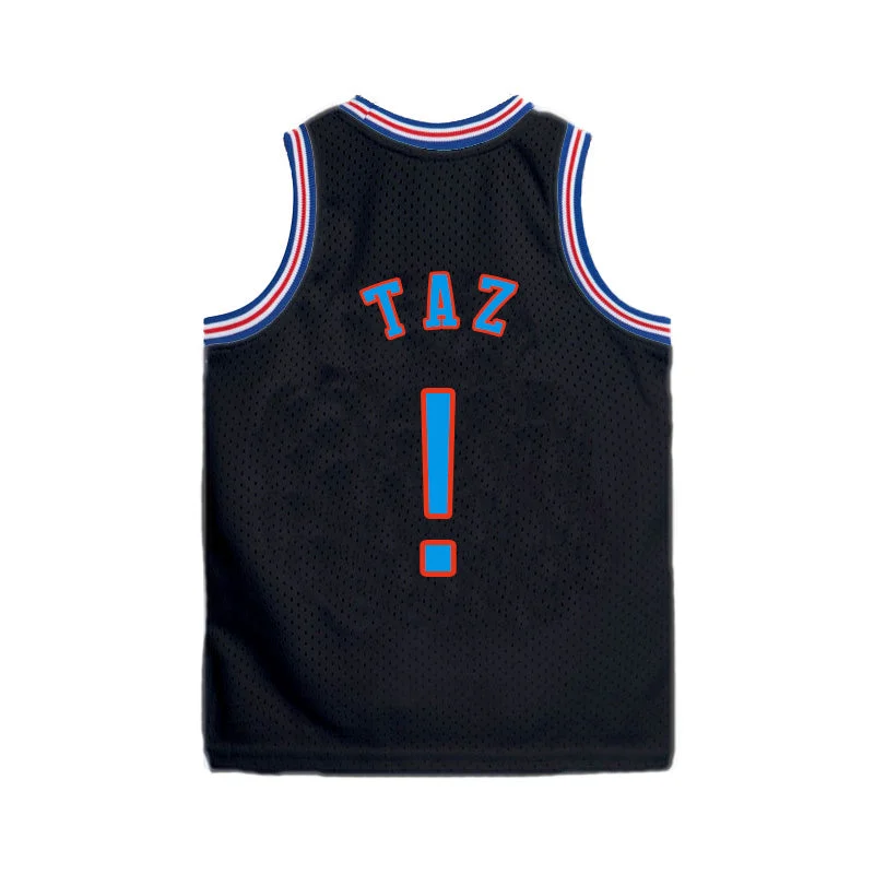 Blended Fabric Basketball Jersey-Taz Space Jam Jersey Youth - Black Tune Squad Jersey