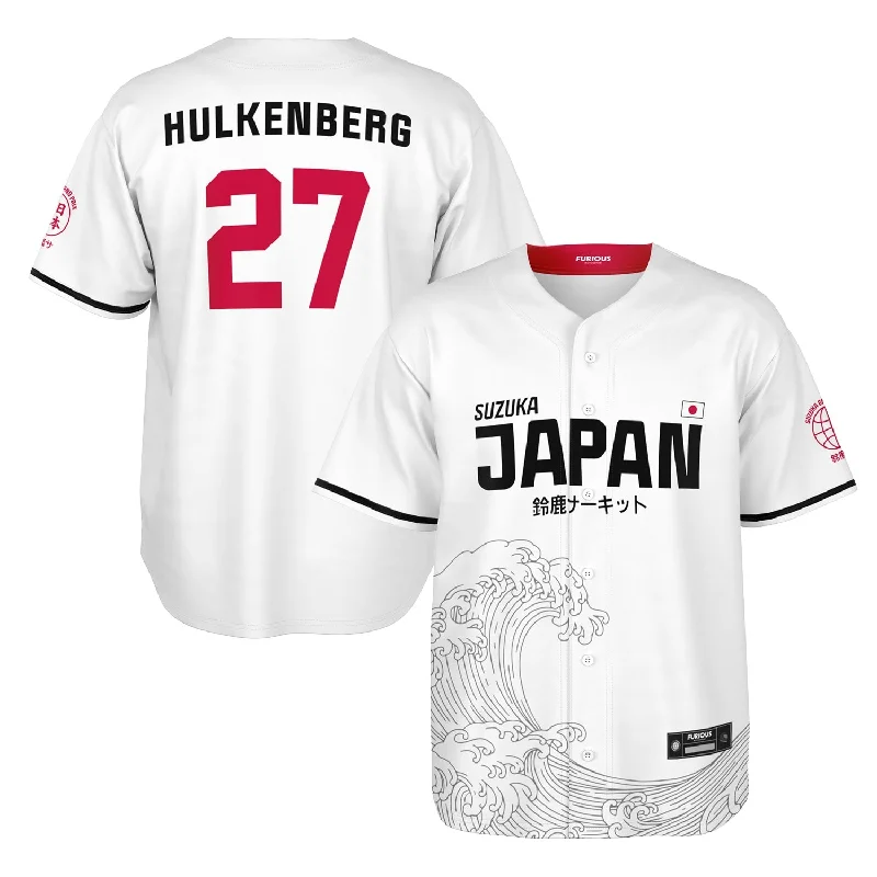 Retro Baseball Jersey-Hulkenberg - Suzuka "Great Wave" Jersey