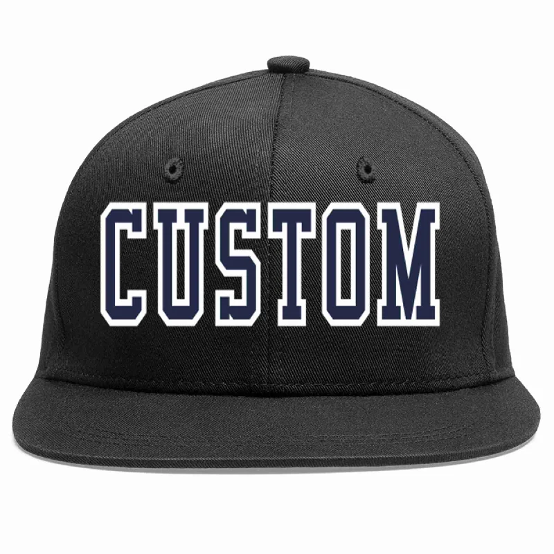 Distressed Baseball Cap-Custom Black Navy-White Casual Sport Baseball Cap