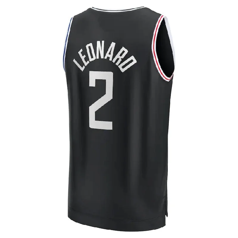 Tournament Basketball Jersey-LA.Clippers #2 Kawhi Leonard Fanatics Branded 2022-23 Fastbreak Jersey Black Stitched American Basketball Jersey