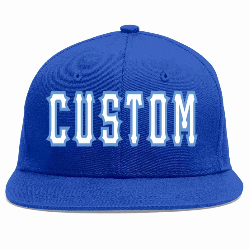 Monochrome Baseball Cap-Custom Royal White-Light Blue Casual Sport Baseball Cap