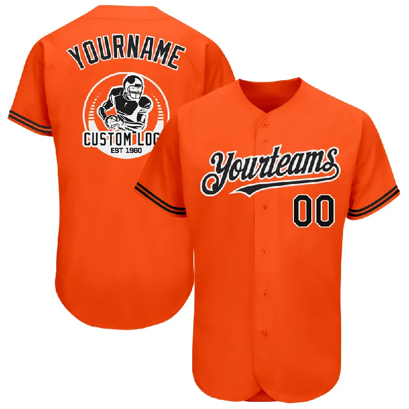 MLB Baseball Jersey-Custom Orange Black-White Authentic Baseball Jersey