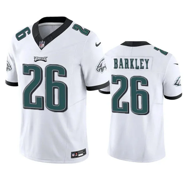 Custom Team Soccer Jersey-Men's Philadelphia Eagles #26 Saquon Barkley White 2023 F.U.S.E. Untouchable Limited Football Stitched Jersey