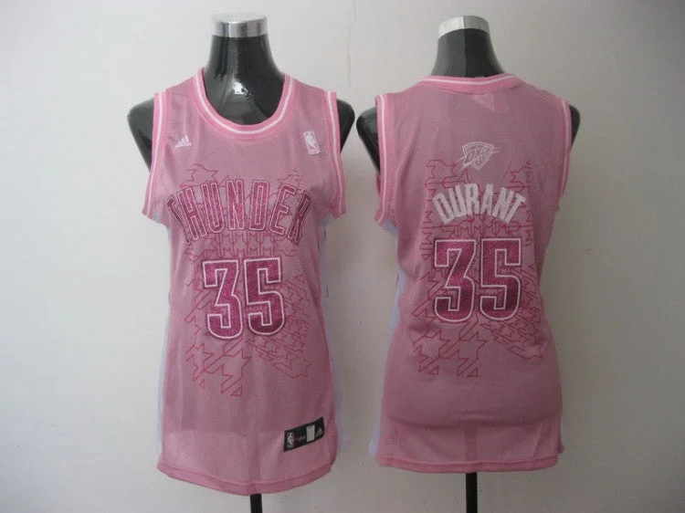 Personalized Basketball Jersey-Thunder 35 Durant Pink Women Basketball Jersey