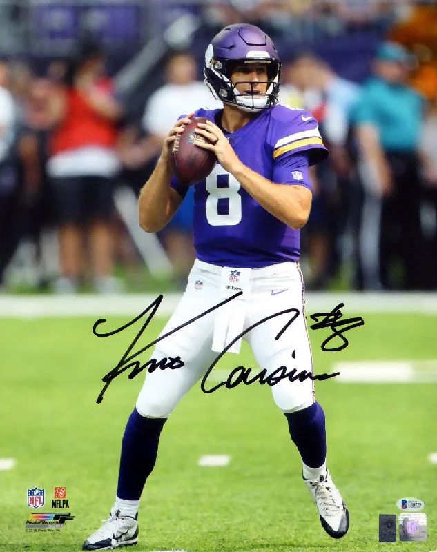 Two-Tone Football Helmet-Kirk Cousins Autographed 16x20 Photo Minnesota Vikings Beckett BAS Stock #147617