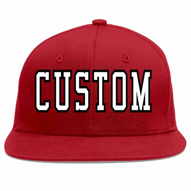 Reflective Baseball Cap-Custom Red White-Black Casual Sport Baseball Cap