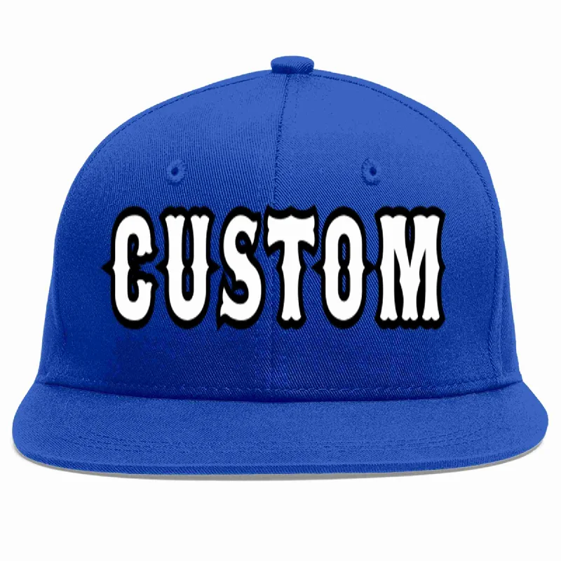 Monochrome Baseball Cap-Custom Royal White-Black Casual Sport Baseball Cap