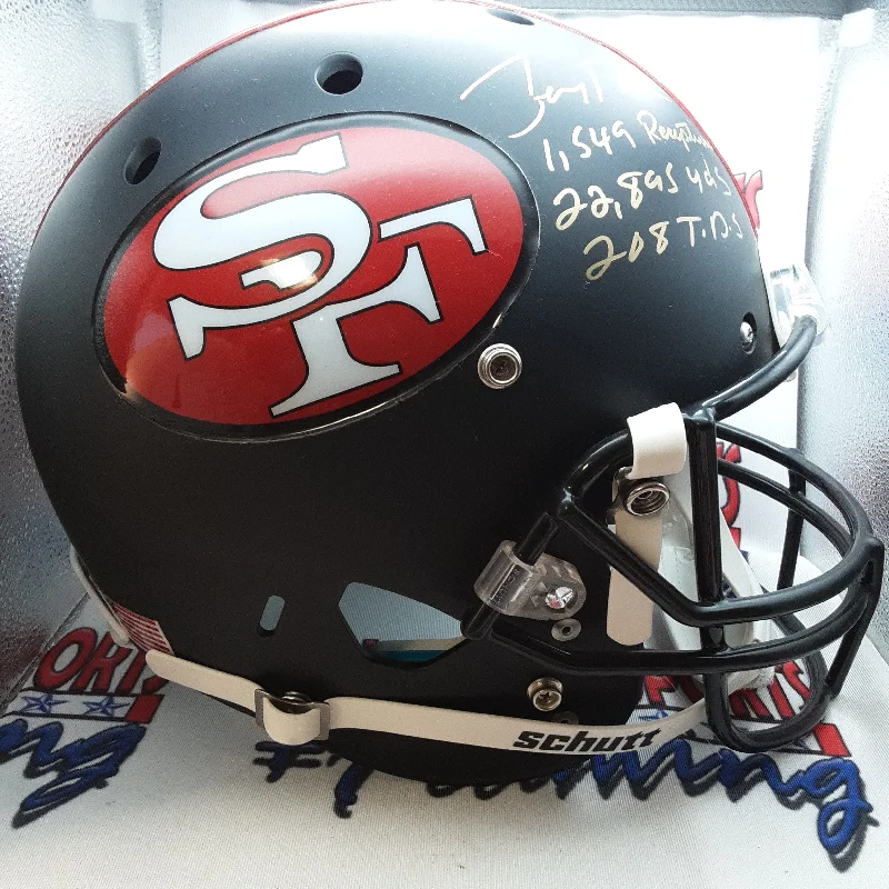 Detachable Visor Football Helmet-Jerry Rice Authentic Signed autographed Full-size Replica Helmet PSA