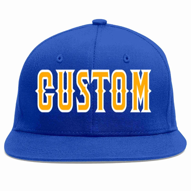 Snapback Baseball Cap-Custom Royal Yellow-White Casual Sport Baseball Cap