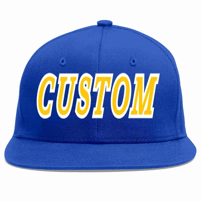 Custom Logo Baseball Cap-Custom Royal Gold-White Casual Sport Baseball Cap