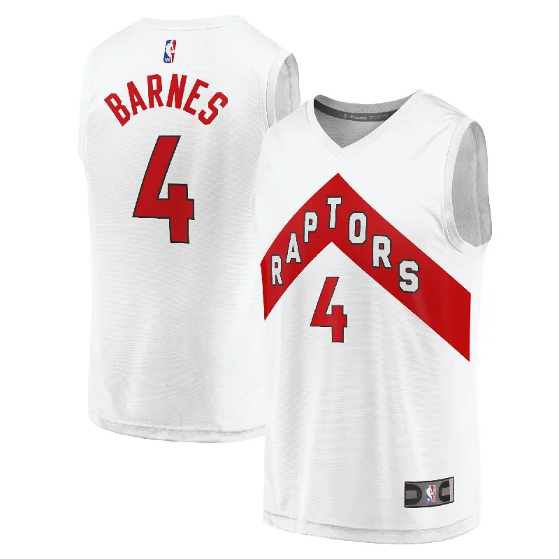 Stylish Basketball Jersey-Scottie Barnes Toronto Raptors Branded Youth Fast Break Player Basketball Jersey White - Association Edition