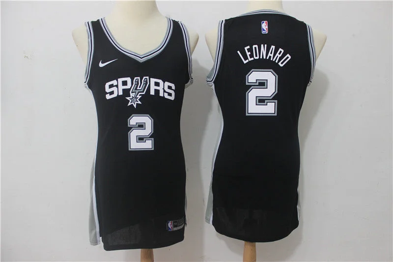 Winter Basketball Jersey-Spurs 2 Kawhi Leonard Black Women Swingman Basketball Jersey