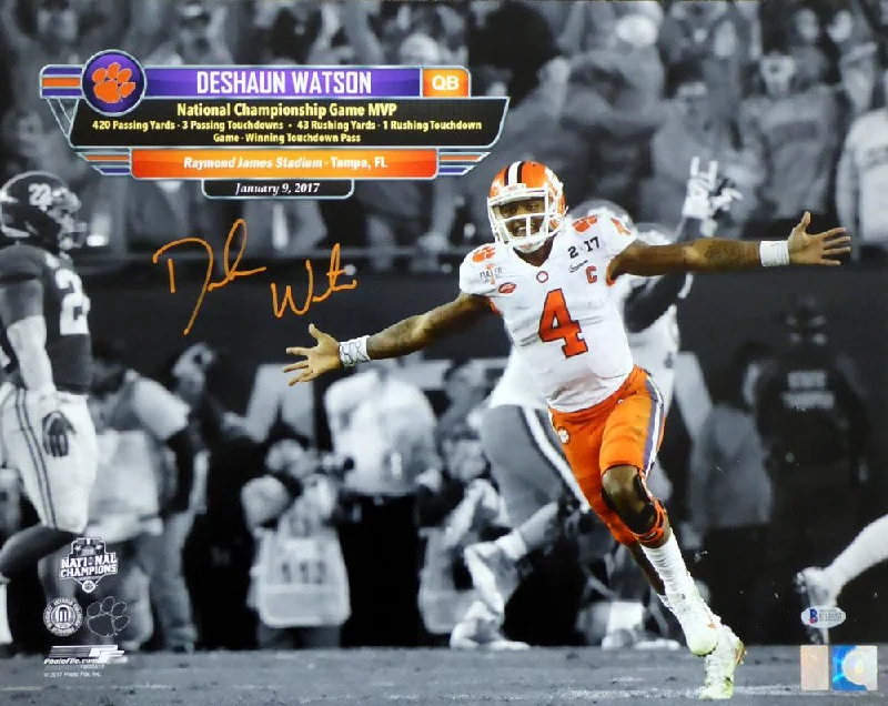 Bluetooth Football Helmet-Deshaun Watson Autographed 16x20 Photo Clemson Tigers Beckett BAS Stock #126464