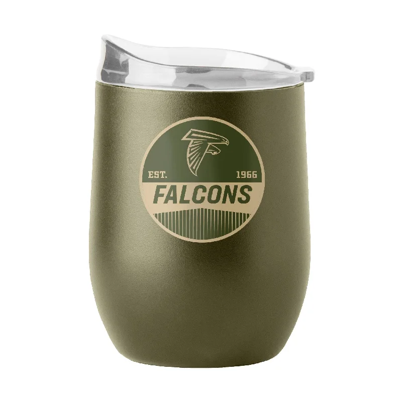 Tennis Team Mug-Atlanta Falcons 16oz Badge Powder Coat Curved Beverage