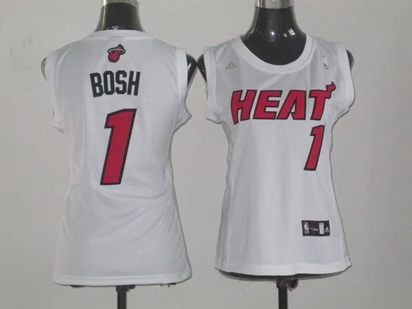 Lightweight Basketball Jersey-Heat 1 BOSH White Women Basketball Jersey