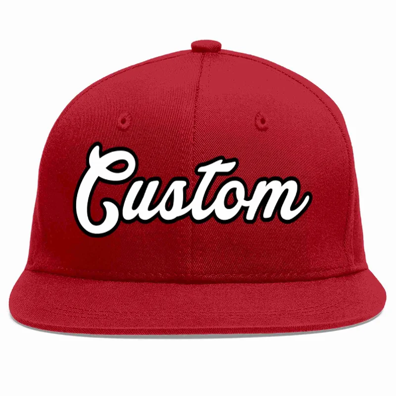 Limited Edition Baseball Cap-Custom Red White-Black Casual Sport Baseball Cap