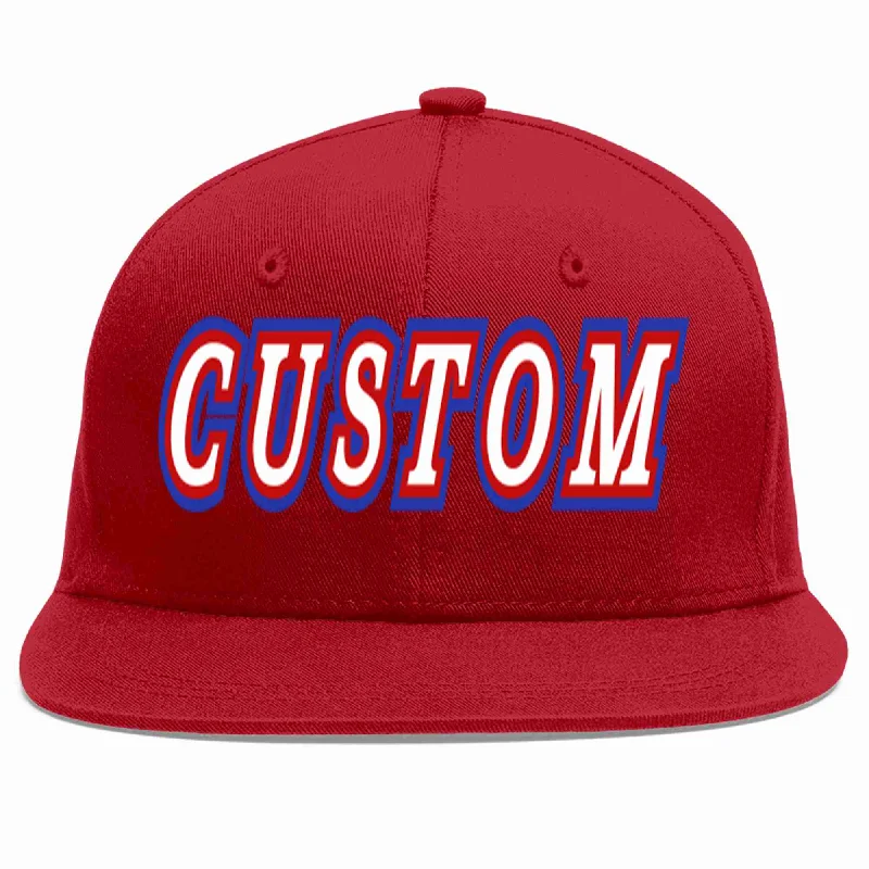 Sherpa Lined Baseball Cap-Custom Red White-Red Casual Sport Baseball Cap