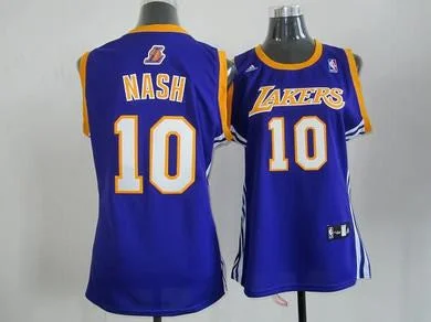 Fashion Basketball Jersey-Lakers 10 Nash Purple Women Basketball Jersey