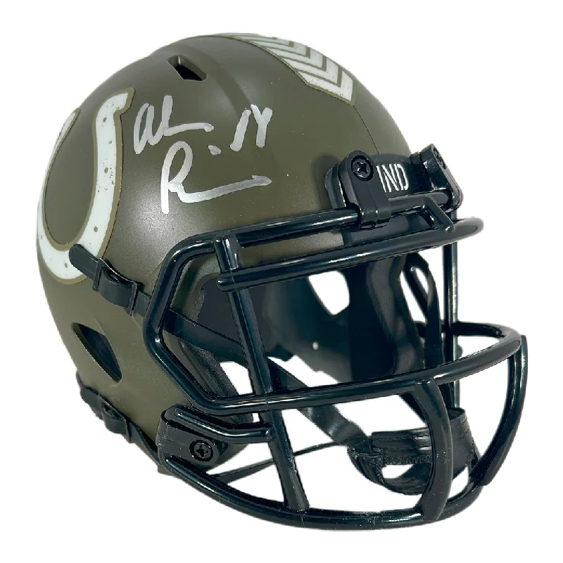 Cooling Football Helmet-Alec Pierce Signed Indianapolis Colts Salute to Service Mini Football Helmet (JSA)