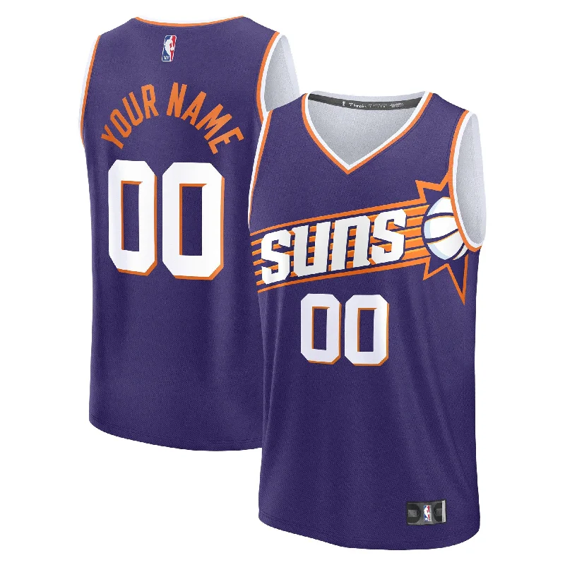 Mesh Basketball Jersey-Phoenix Suns Branded Youth Custom Fast Break Basketball Jersey - Purple - Icon Edition