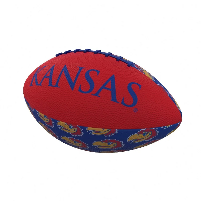 Purple Rugby Ball-Kansas Repeating Mini-Size Rubber Football