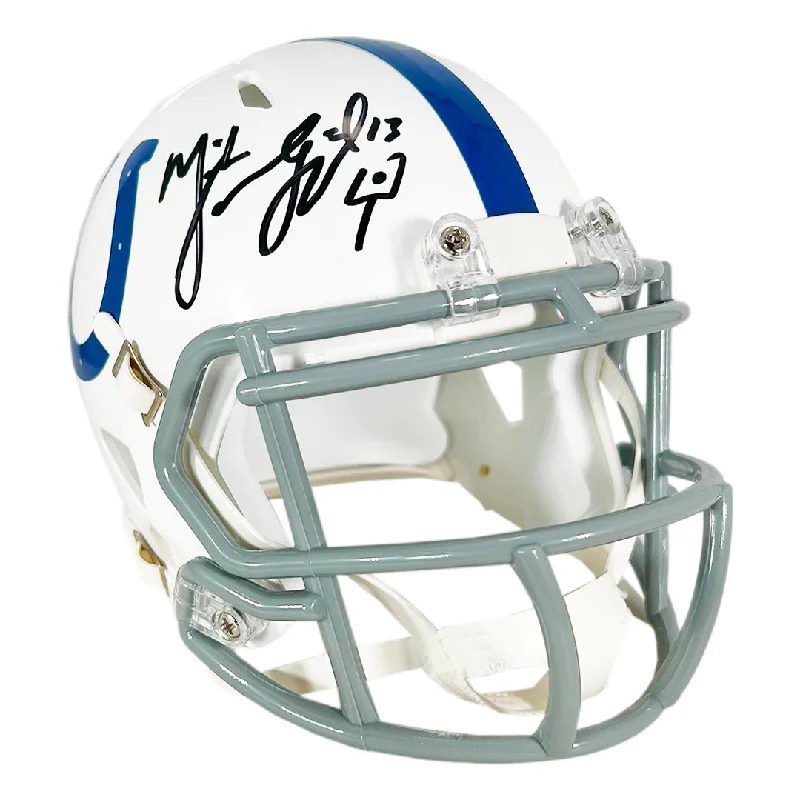 Two-Tone Football Helmet-Mike Vanderjagt Signed Indianapolis Colts Speed Mini Football Helmet (JSA)