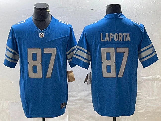 Fan Edition Soccer Jersey-Men's Detroit Lions #87 Sam LaPorta Blue 2023 F.U.S.E. Untouchable Limited Football Stitched Jersey