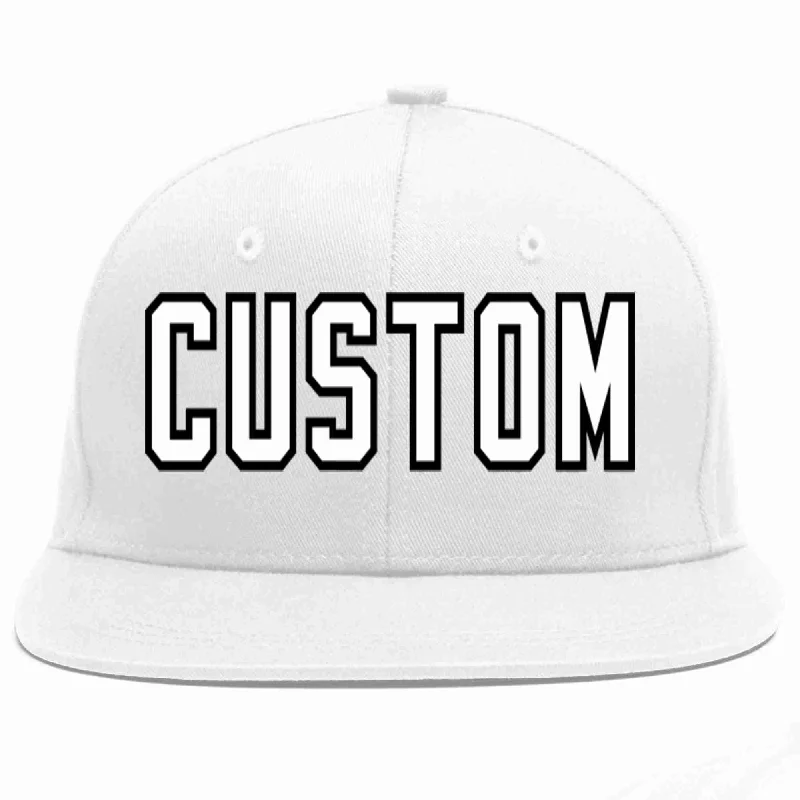 Hiking Baseball Cap-Custom White White-Black Casual Sport Baseball Cap