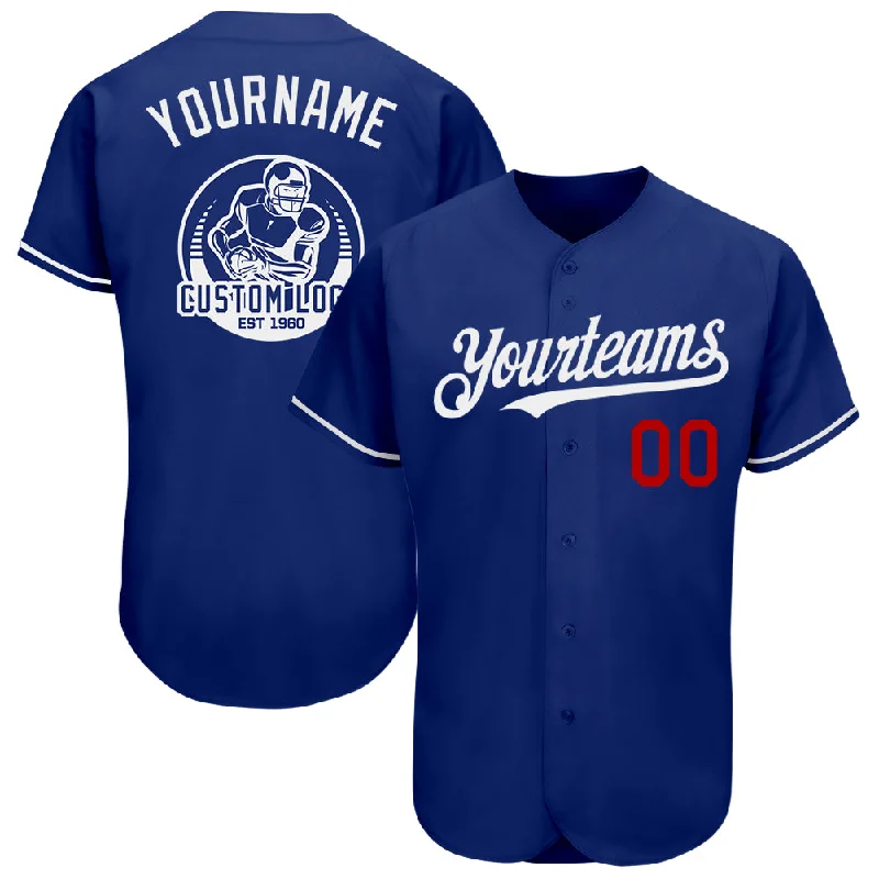 Sublimated Baseball Jersey-Custom Royal Red-White Authentic Baseball Jersey